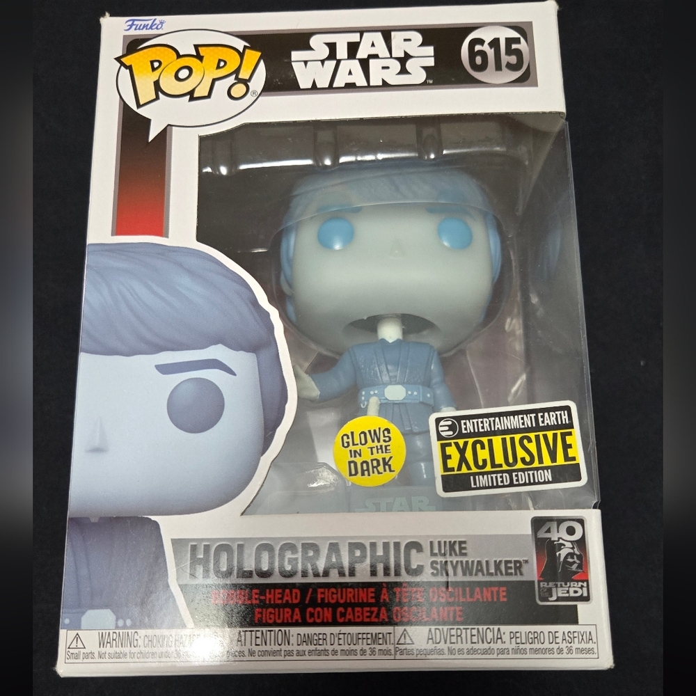 Funko Holographic Luke Skywalker Pop! - Light Blue Glow